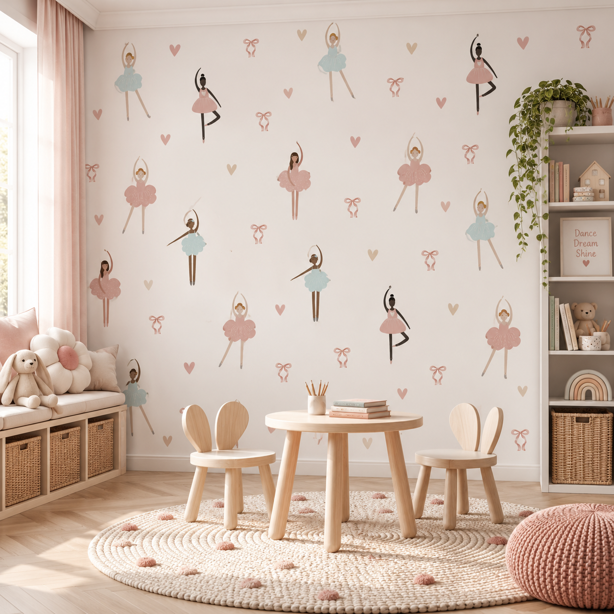 Dancing Bows — Luxury Kids Wallpaper Dubai