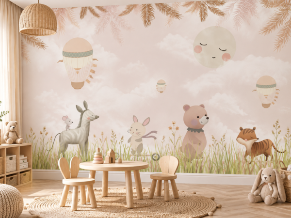Dreamy Companions — Luxury Kids Wallpaper Dubai