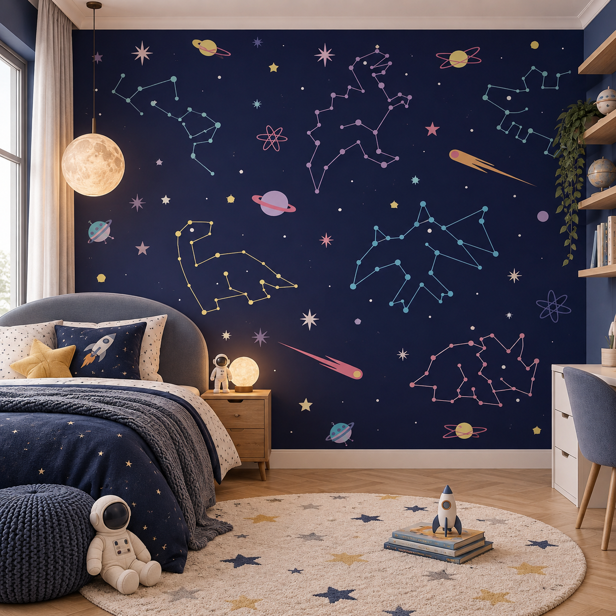 Galaxy Sketches — Luxury Kids Wallpaper Dubai
