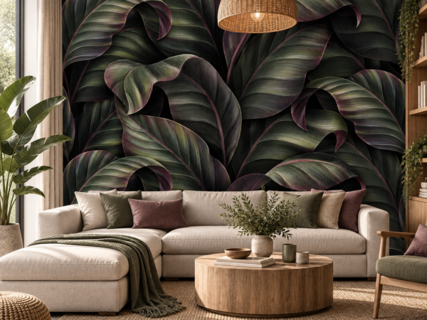 Garnet Veins — Luxury Floral Wallpaper Dubai