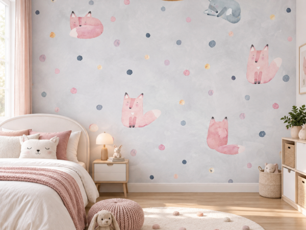 Gentle Foxes — Luxury Kids Wallpaper Dubai
