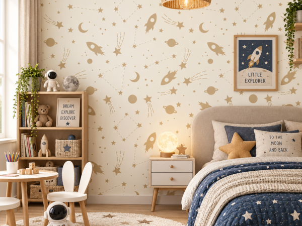 Golden Galaxy — Luxury Kids Wallpaper Dubai