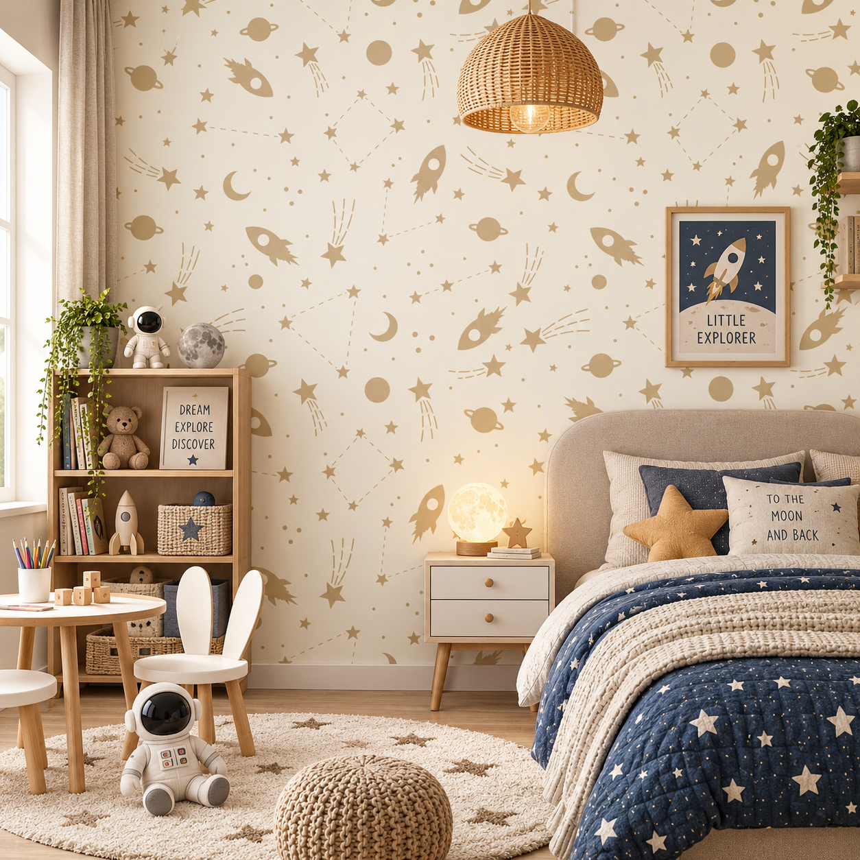 Golden Galaxy — Luxury Kids Wallpaper Dubai