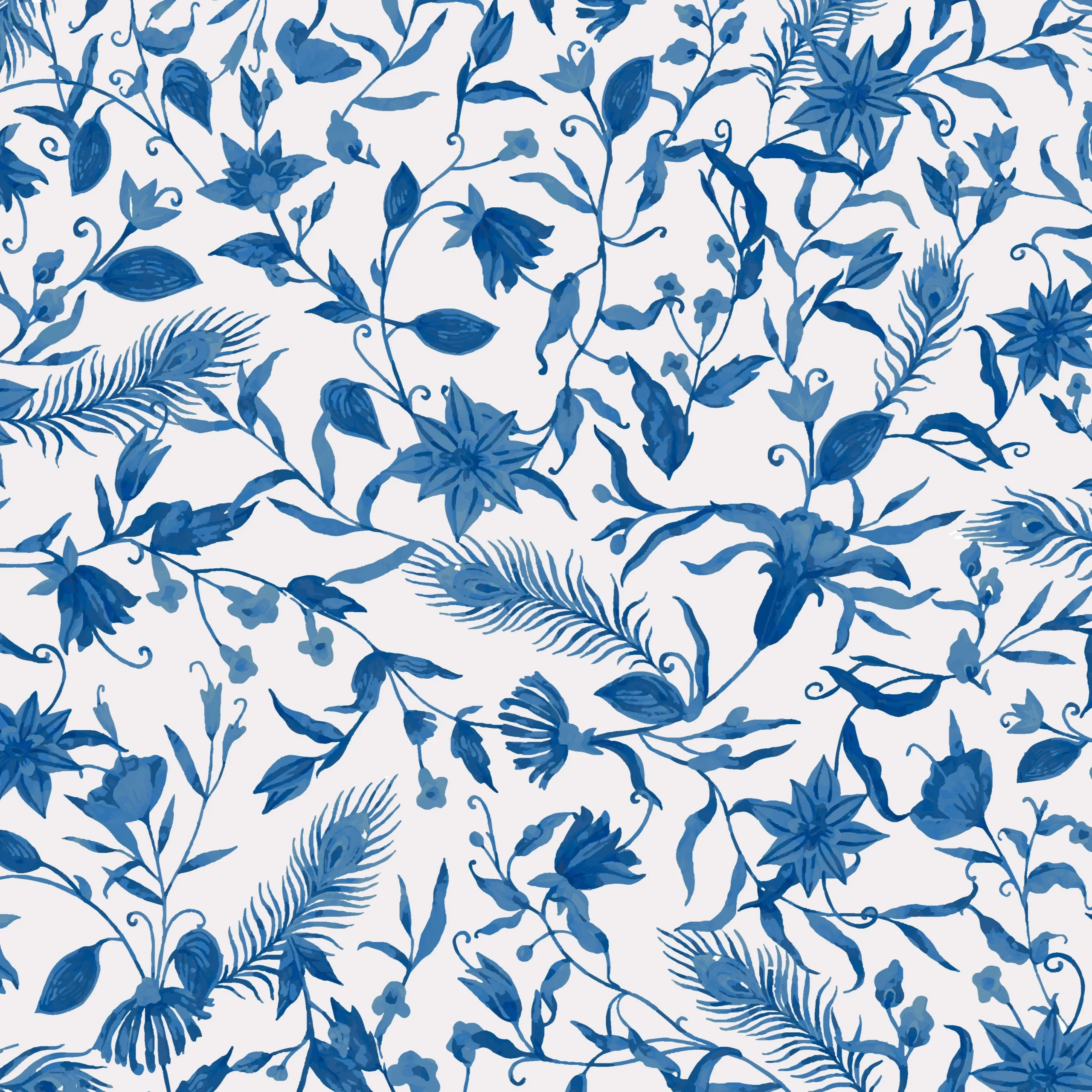 Indigo Aviary — Luxury Floral Wallpaper Dubai - Image 2