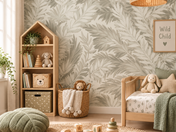 Ivory Fronds — Luxury Floral Wallpaper Dubai