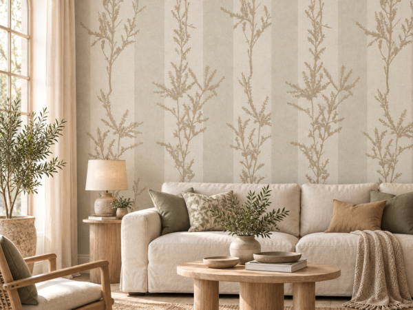 Ivory Stem — Luxury Floral Wallpaper Dubai