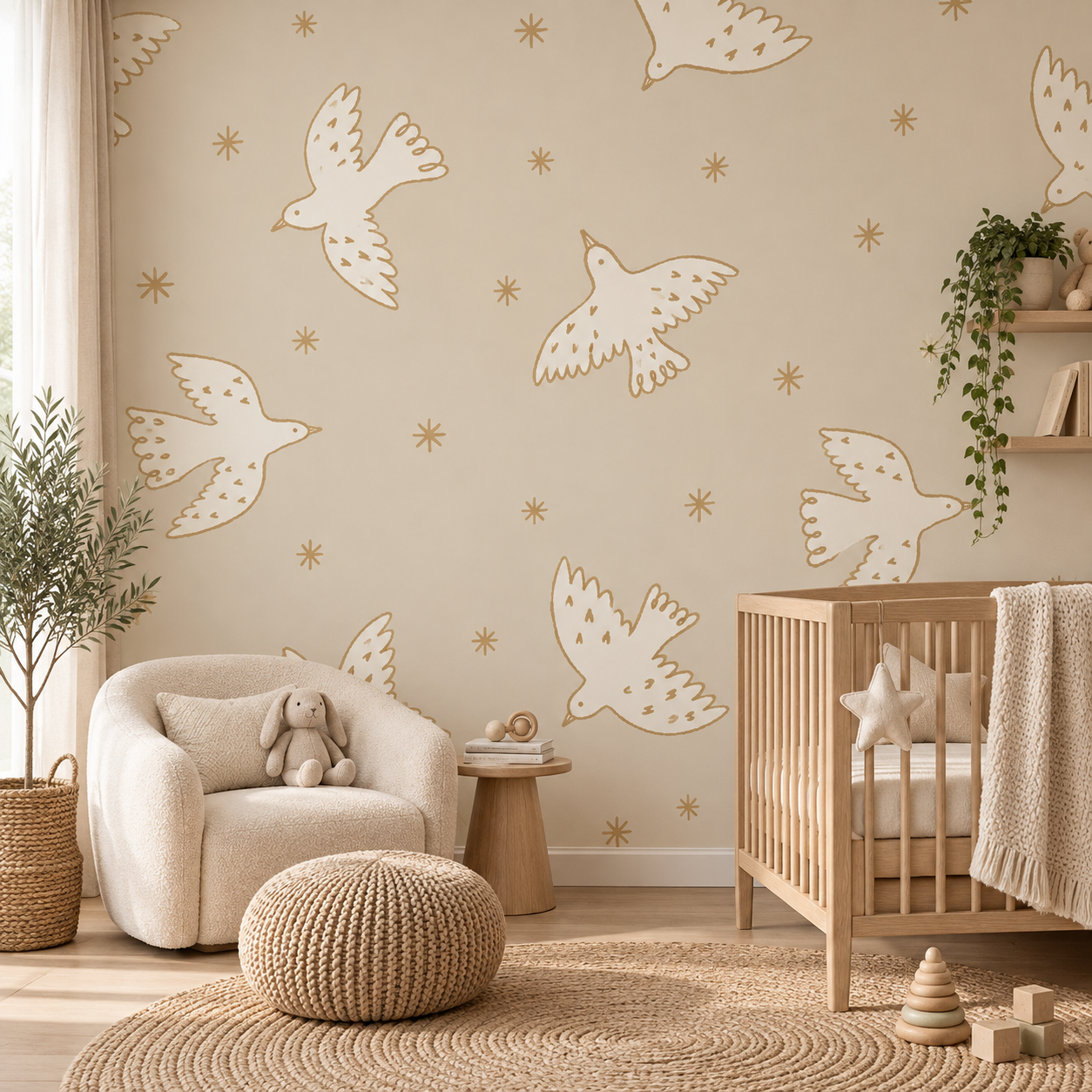 Ivory Wings — Luxury Kids Wallpaper Dubai
