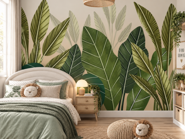 Leaf Cascade — Luxury Floral Wallpaper Dubai