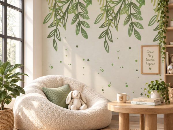 Leafy Cascade — Luxury Floral Wallpaper Dubai