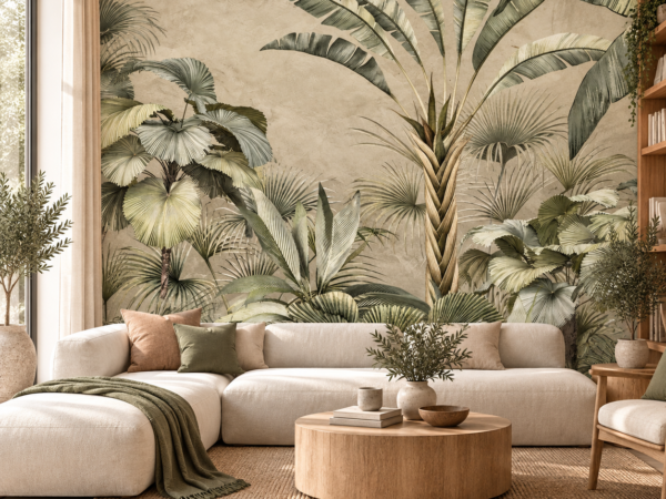 Linen Tropics — Luxury Floral Wallpaper Dubai