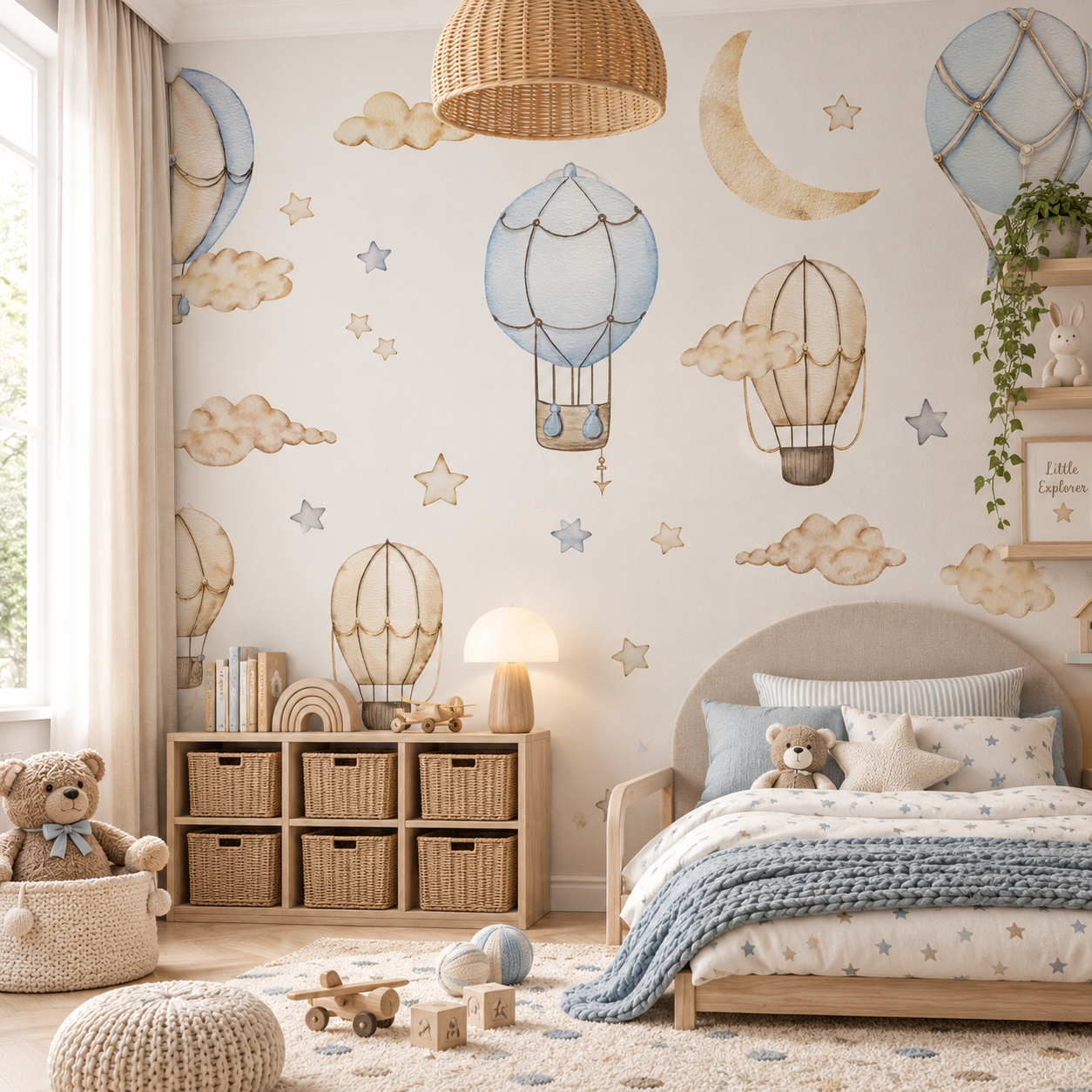 Moonlit Balloons — Luxury Kids Wallpaper Dubai