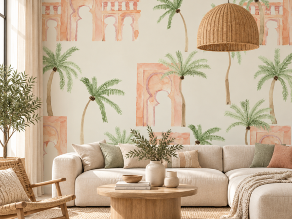 Oasis Arches — Luxury Floral Wallpaper Dubai