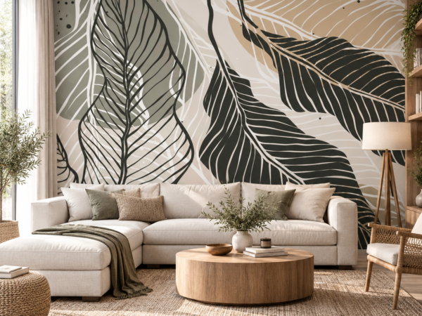 Olive Quills — Luxury Floral Wallpaper Dubai