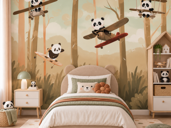 Panda Runway — Luxury Kids Wallpaper Dubai