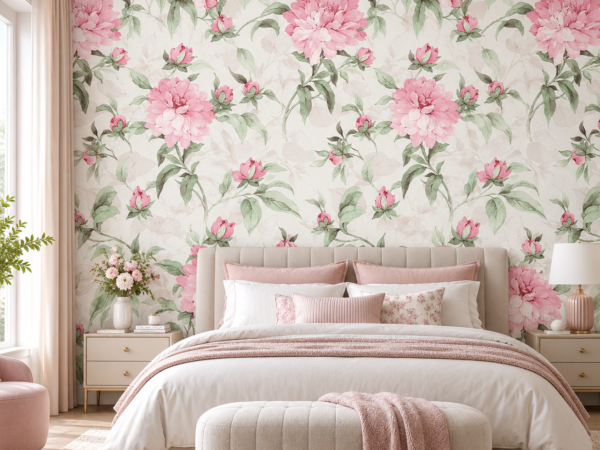 Peony Grace — Luxury Floral Wallpaper Dubai