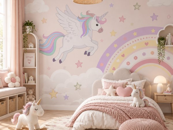 Rainbow Pegasus — Luxury Kids Wallpaper Dubai