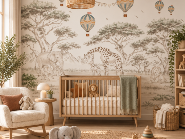 Safari Sketches — Luxury Kids Wallpaper Dubai