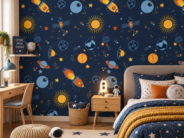Starlight Rockets — Luxury Kids Wallpaper Dubai