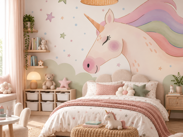 Starlit Unicorn — Luxury Kids Wallpaper Dubai