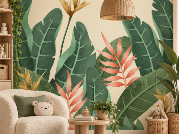 Tropical Ember — Luxury Floral Wallpaper Dubai