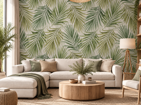 Verdant Sway — Luxury Floral Wallpaper Dubai