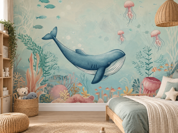 Whale Wonderland — Luxury Kids Wallpaper Dubai